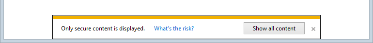 Internet Explorer - Only secure content is displayed