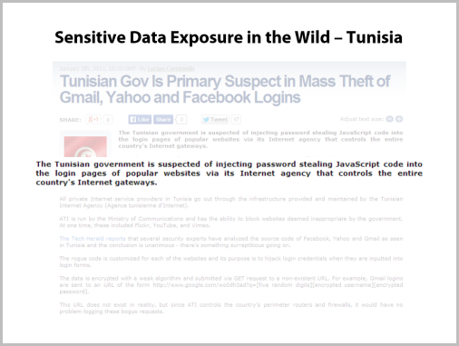 Sensitive Data Exposure in the Wild