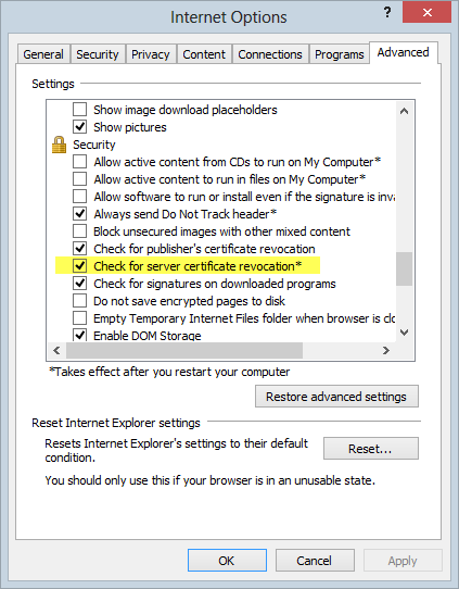 Internet Explorer *does* check for revoked certificates by default