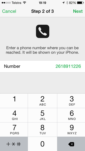 Setting a number to be contacted on when the phone is lost