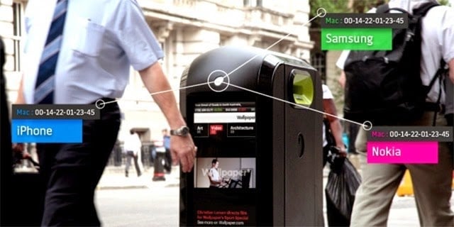 Rubbish bins in London tracking wifi traffic