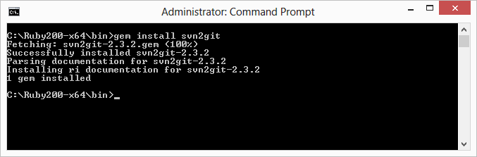 Installing the svn2git Ruby gem