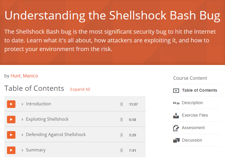 Understanding the Shellshock Bash Bug - FREE Pluralsight course