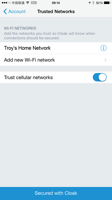 My personal trusted networks