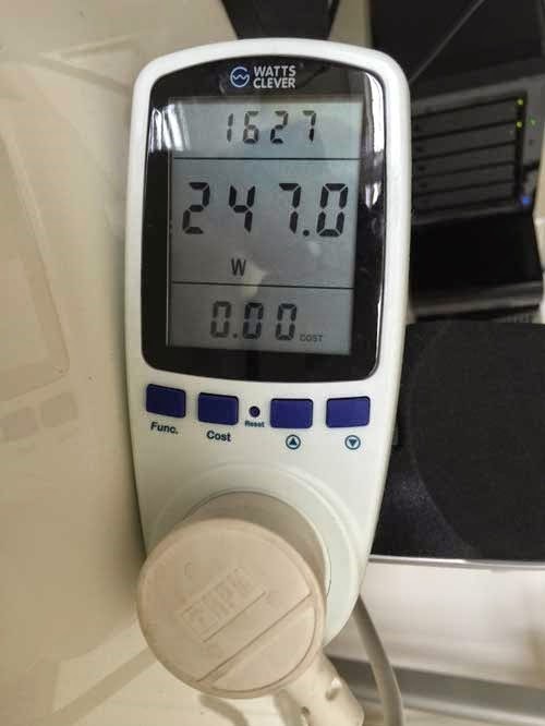 Power meter showing 247W