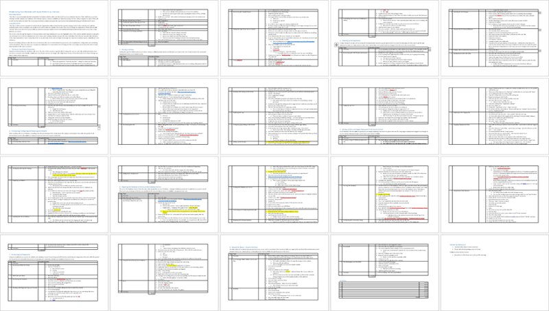 Azure course run sheet