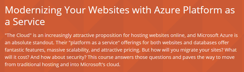 Modernizing Your Websites with Azure Platform as a Service