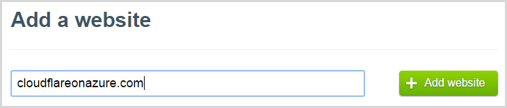 Adding cloudflareonazure.com as a new website