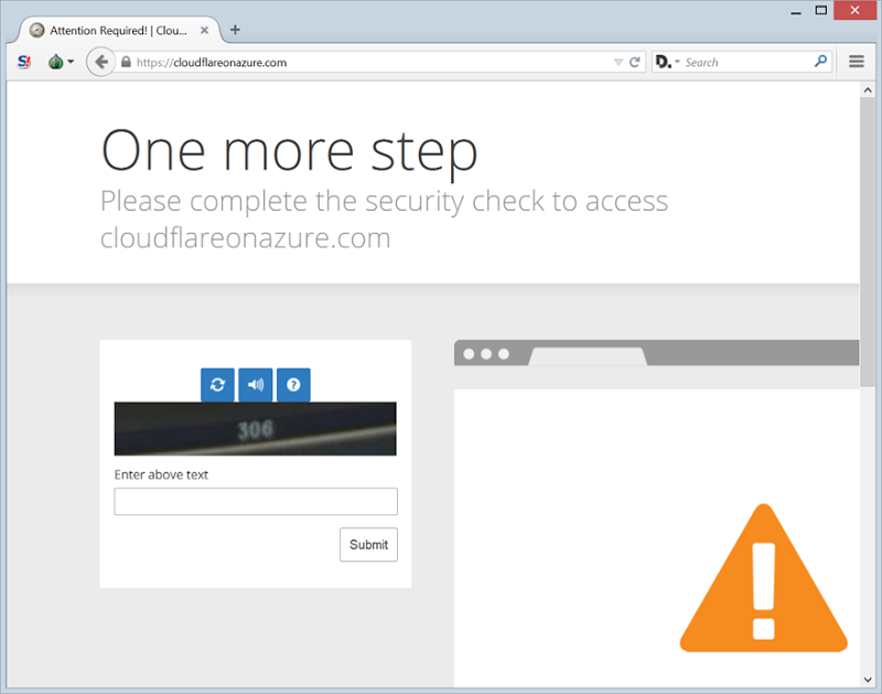 A CloudFlare challenge in the Tor browser