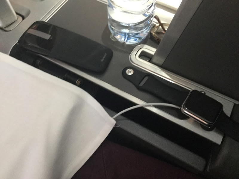 Charging the watch in-flight