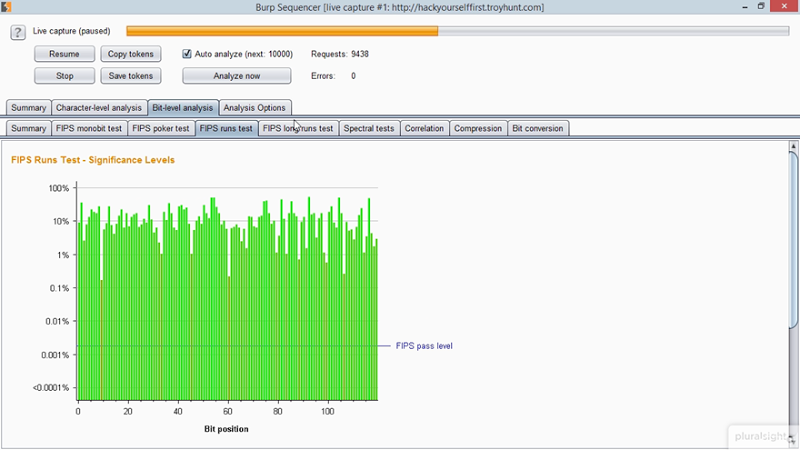 Burp Suite's sequencer tool