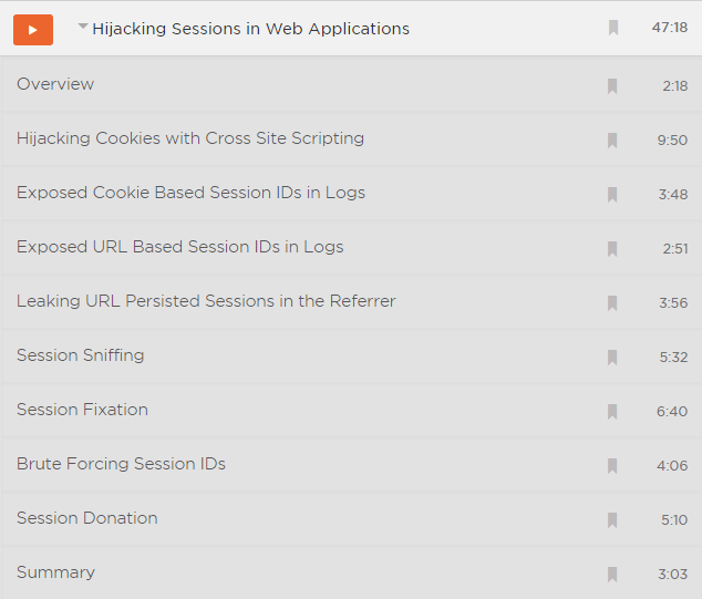 The clips in the Hijacking Sessions in Web Apps module