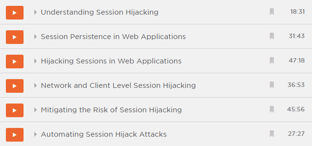 Modules in the Session Hijacking course