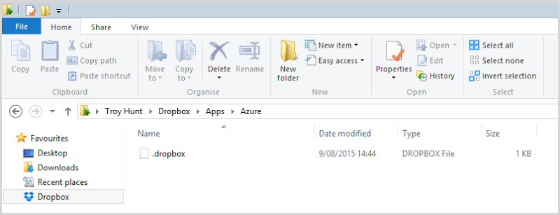 Nothing in the Azure folder