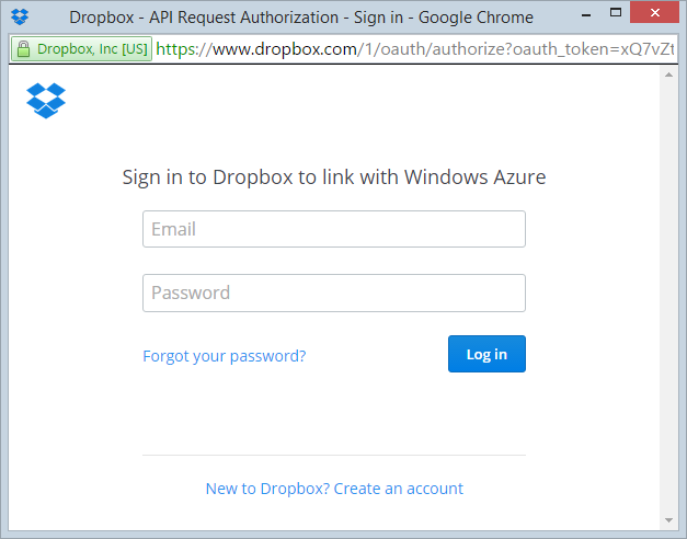 Dropbox asking for credentials