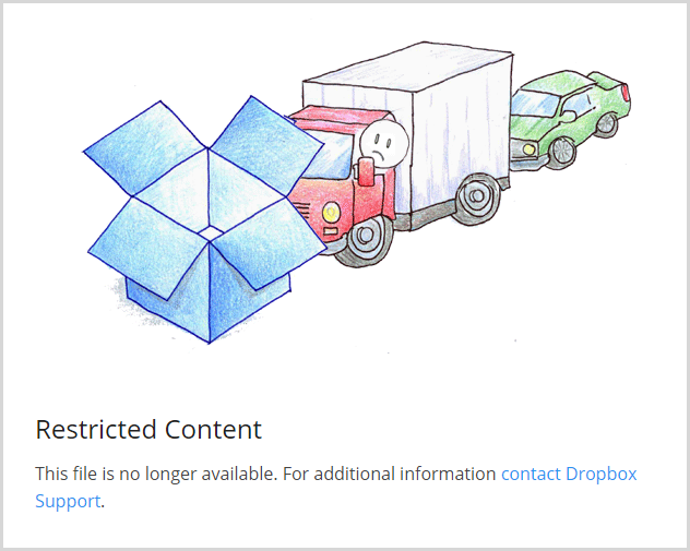 Dropbox no longer serving a file