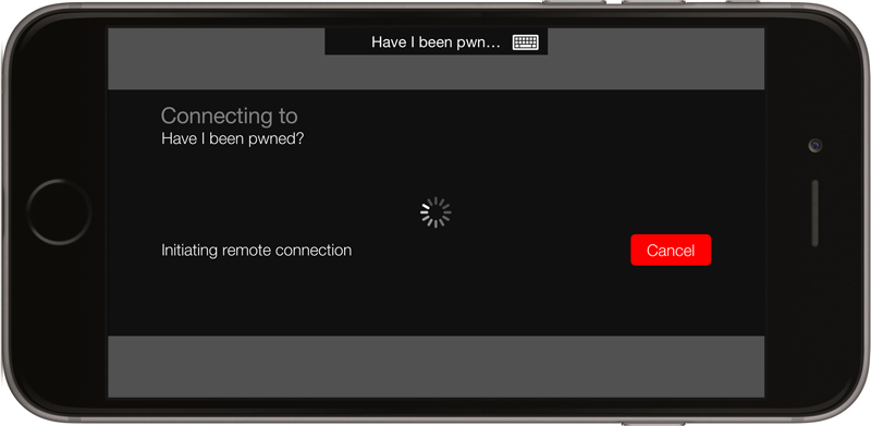 iOS RDP session to HIBP