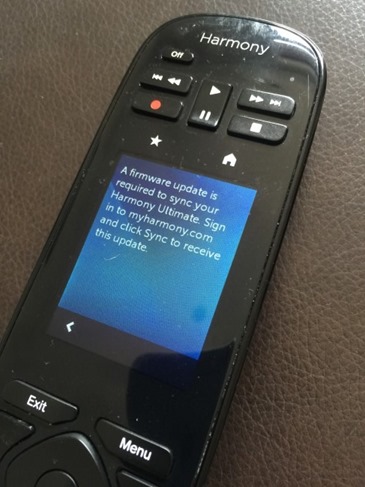 Harmony remote needing a firmware update