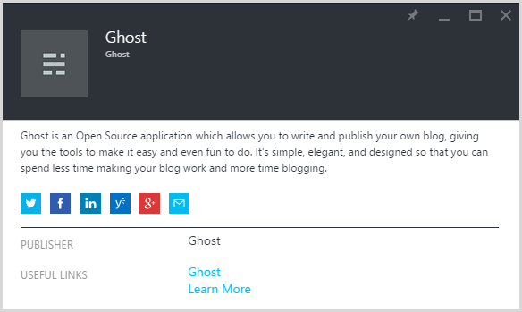 Ghost in the Azure marketplace