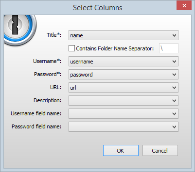 How to select the CSV column headings