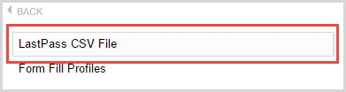 LastPass CSV File