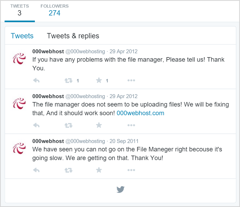 Only 3 tweets for 000webhost