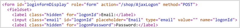 The logon form posting to a relative path