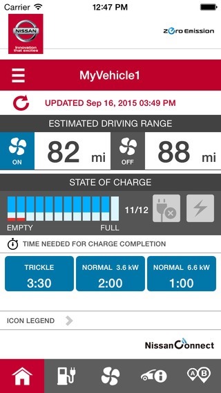 The NissanConnect EV app