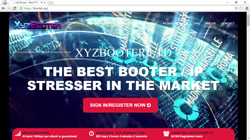 The booter.xyz service