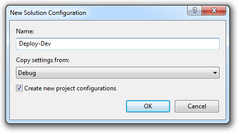 Naming a new build configuration