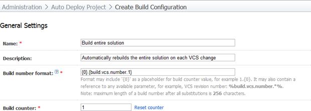 Creating a new build configuration