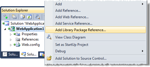 Adding a library package reference to a project