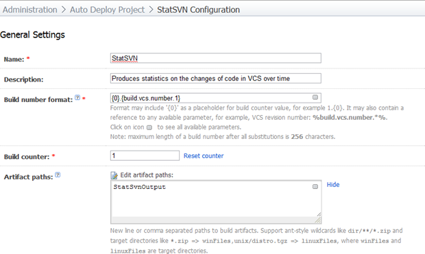 Creating a new build for StatSVN