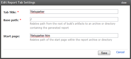 Adding a Netsparker tab to the build page