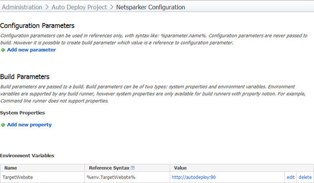 Creating an environment variable for the build