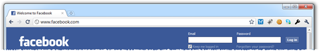 Facebook logon page
