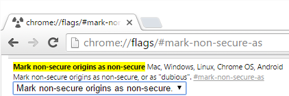 Marking non-secure origins as non-secure