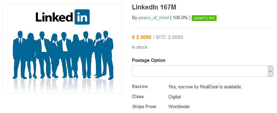 LinkedIn data for sale