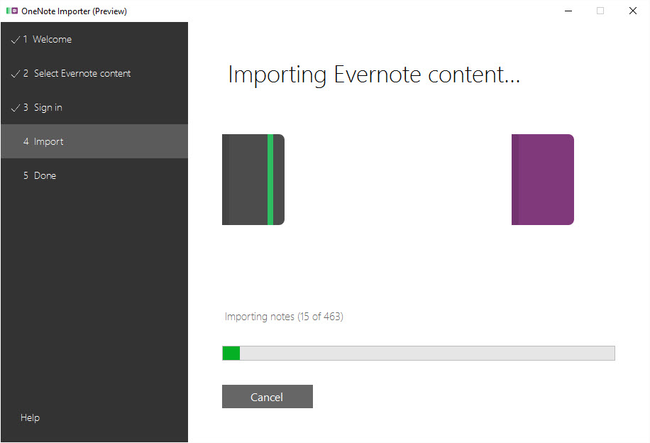 Importing Evernote content...