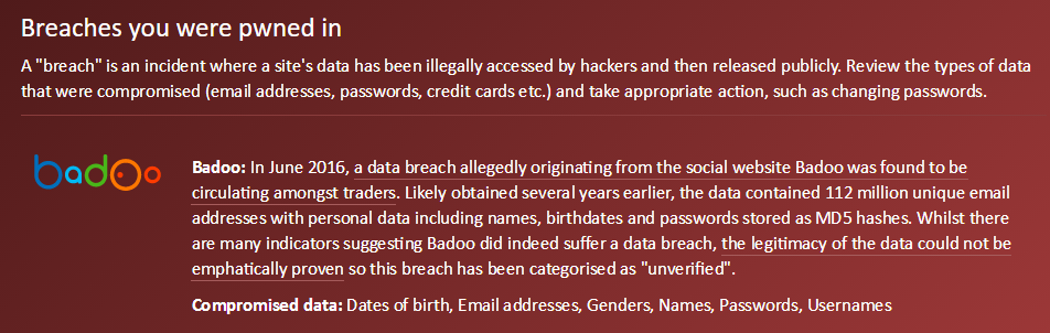 Badoo breach description