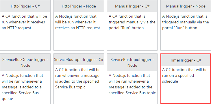 Creating a timer trigger function