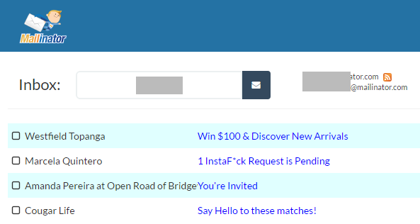 Mailinator inbox