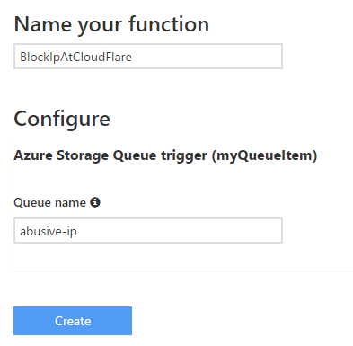 Naming the function and queue