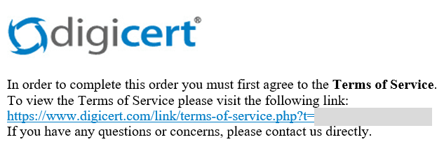 Agreeing to the terms of service