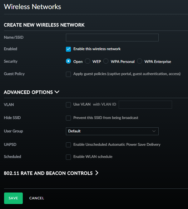 Creating a new wireless network