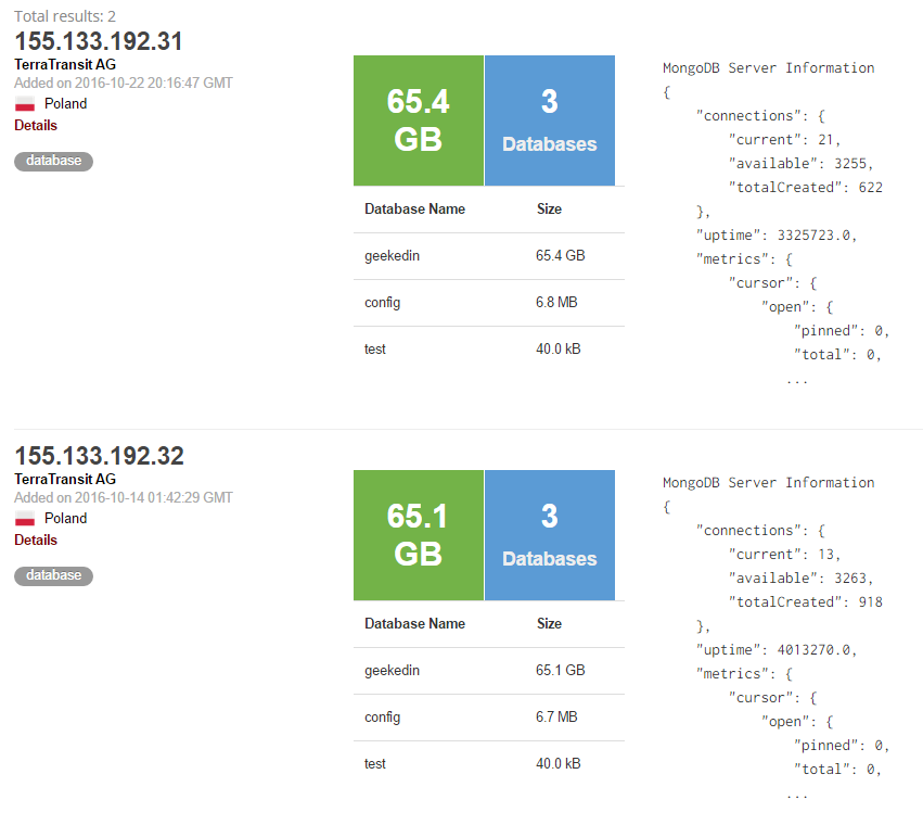 GeekedIn databases