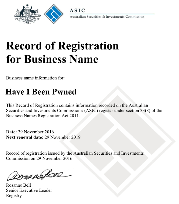 B2nd business name registration