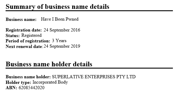 Summary of business name under Superlative