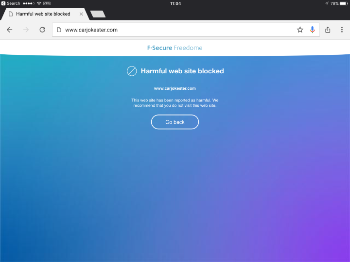 carjokester.com-blocked by Freedome VPN
