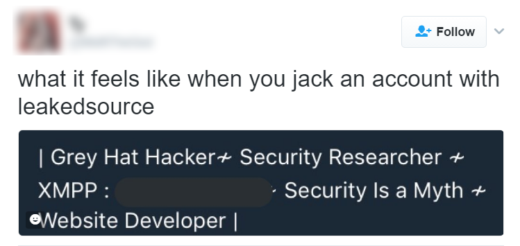 what it feels like when you jack an account with leakedsource